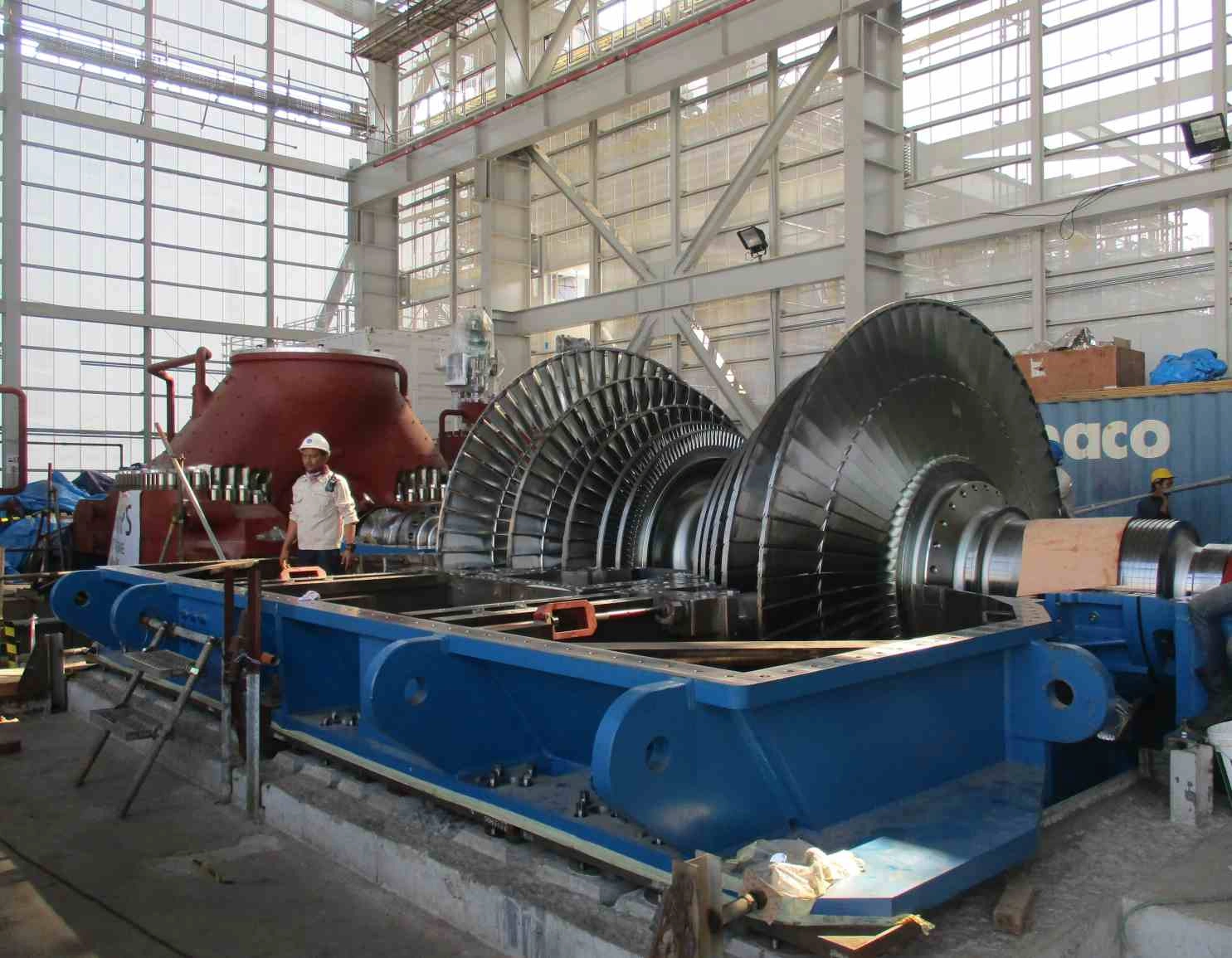 Steam Turbine On Base